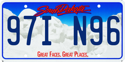 SD license plate 97IN96