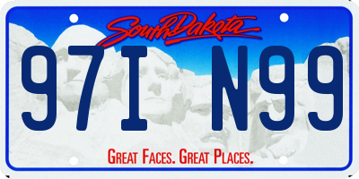 SD license plate 97IN99