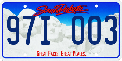 SD license plate 97IO03