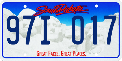 SD license plate 97IO17
