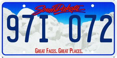 SD license plate 97IO72