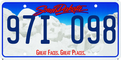 SD license plate 97IO98