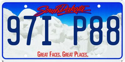 SD license plate 97IP88