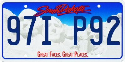 SD license plate 97IP92