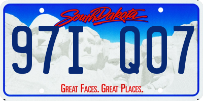 SD license plate 97IQ07