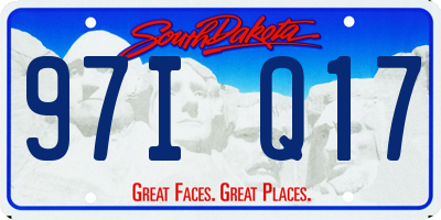 SD license plate 97IQ17