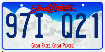 SD license plate 97IQ21