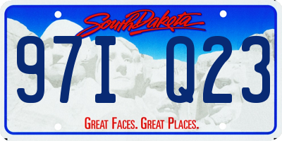 SD license plate 97IQ23