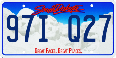 SD license plate 97IQ27