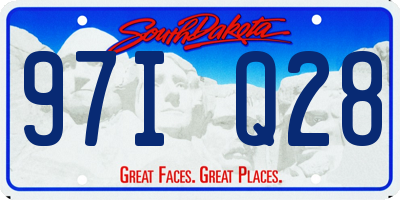 SD license plate 97IQ28