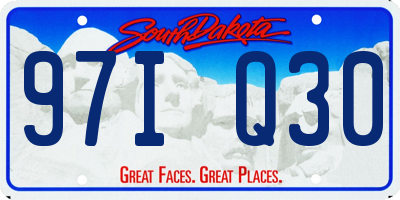 SD license plate 97IQ30