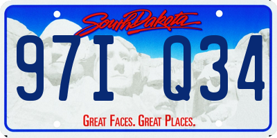 SD license plate 97IQ34