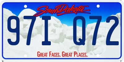 SD license plate 97IQ72