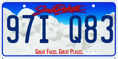 SD license plate 97IQ83