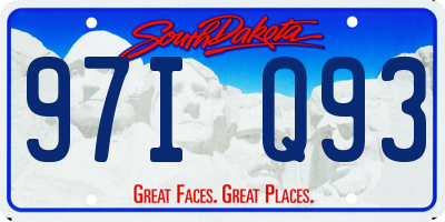 SD license plate 97IQ93