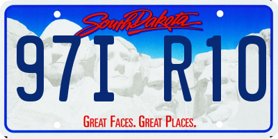 SD license plate 97IR10