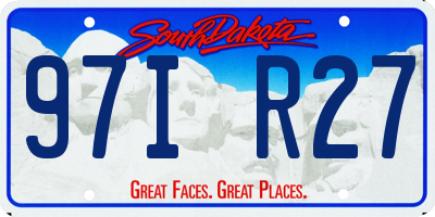 SD license plate 97IR27