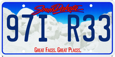 SD license plate 97IR33