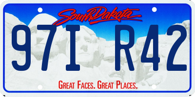 SD license plate 97IR42