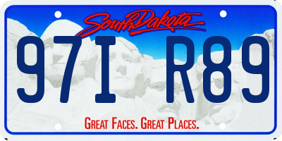 SD license plate 97IR89