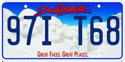 SD license plate 97IT68