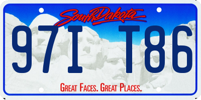 SD license plate 97IT86