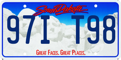 SD license plate 97IT98