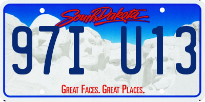 SD license plate 97IU13