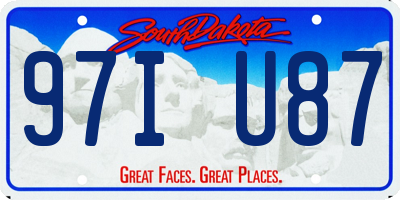 SD license plate 97IU87