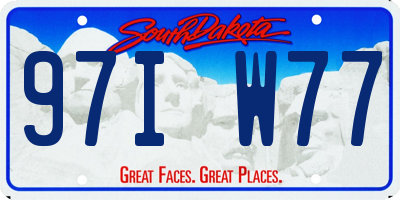 SD license plate 97IW77