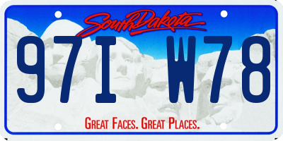 SD license plate 97IW78