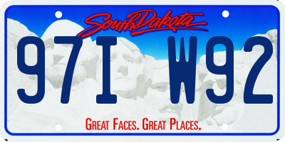 SD license plate 97IW92