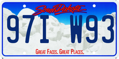 SD license plate 97IW93