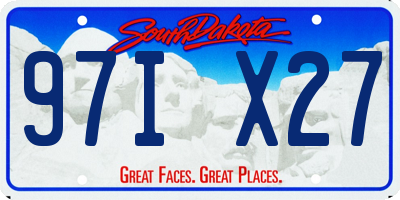 SD license plate 97IX27