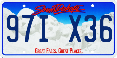 SD license plate 97IX36