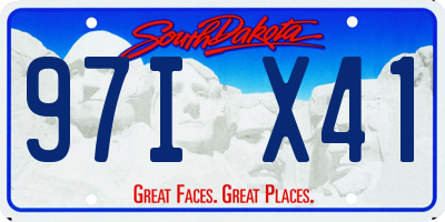 SD license plate 97IX41