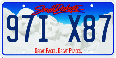 SD license plate 97IX87