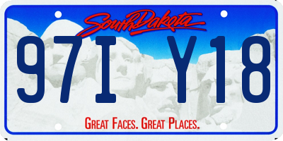 SD license plate 97IY18