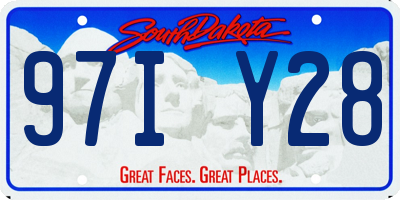 SD license plate 97IY28