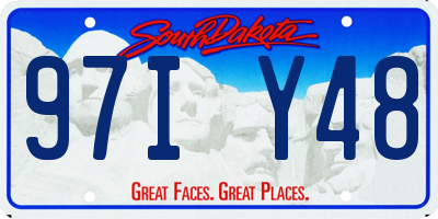 SD license plate 97IY48