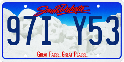 SD license plate 97IY53