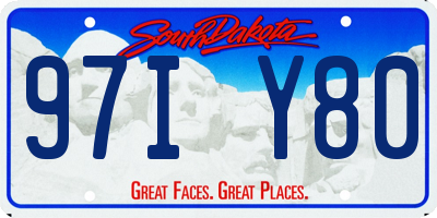 SD license plate 97IY80