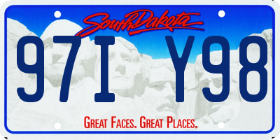 SD license plate 97IY98