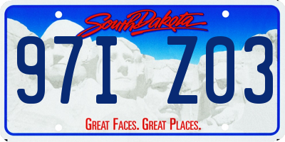 SD license plate 97IZ03