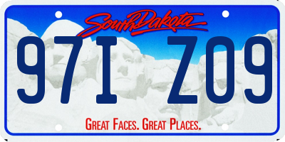 SD license plate 97IZ09