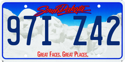 SD license plate 97IZ42