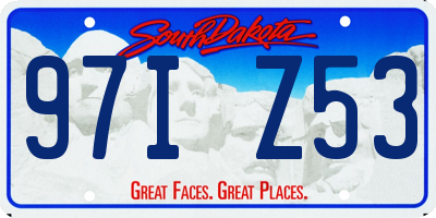 SD license plate 97IZ53