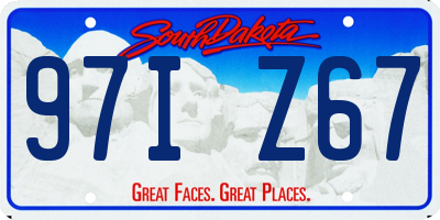 SD license plate 97IZ67