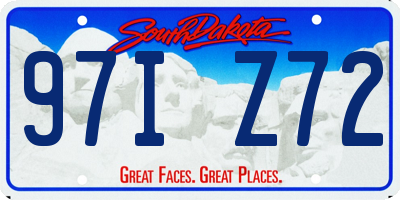 SD license plate 97IZ72