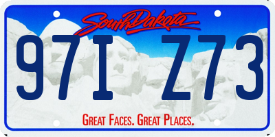SD license plate 97IZ73